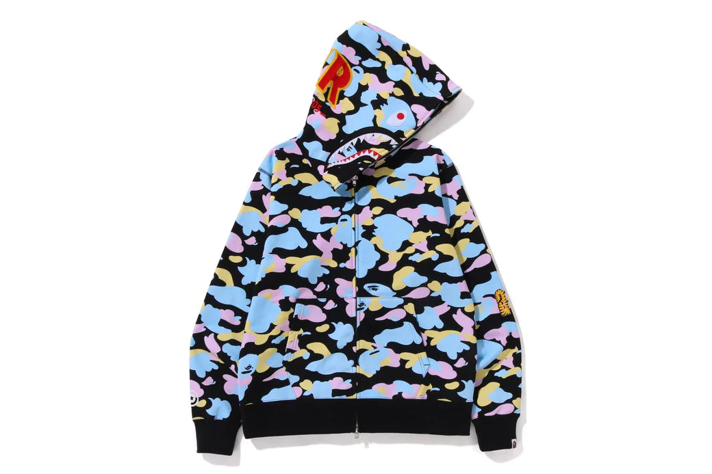 NEW MULTI CAMO 2ND SHARK FULL ZIP HOODIE – Palette Town