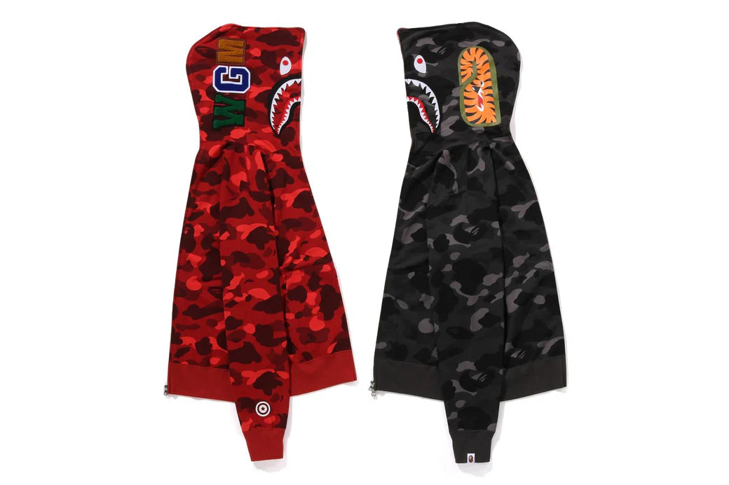 トップス COLOR CAMO SEPARATE SHARK FZ HOODIE BAPE Color Camo Separate Shark FZ Hoodie Red/Black Men's
