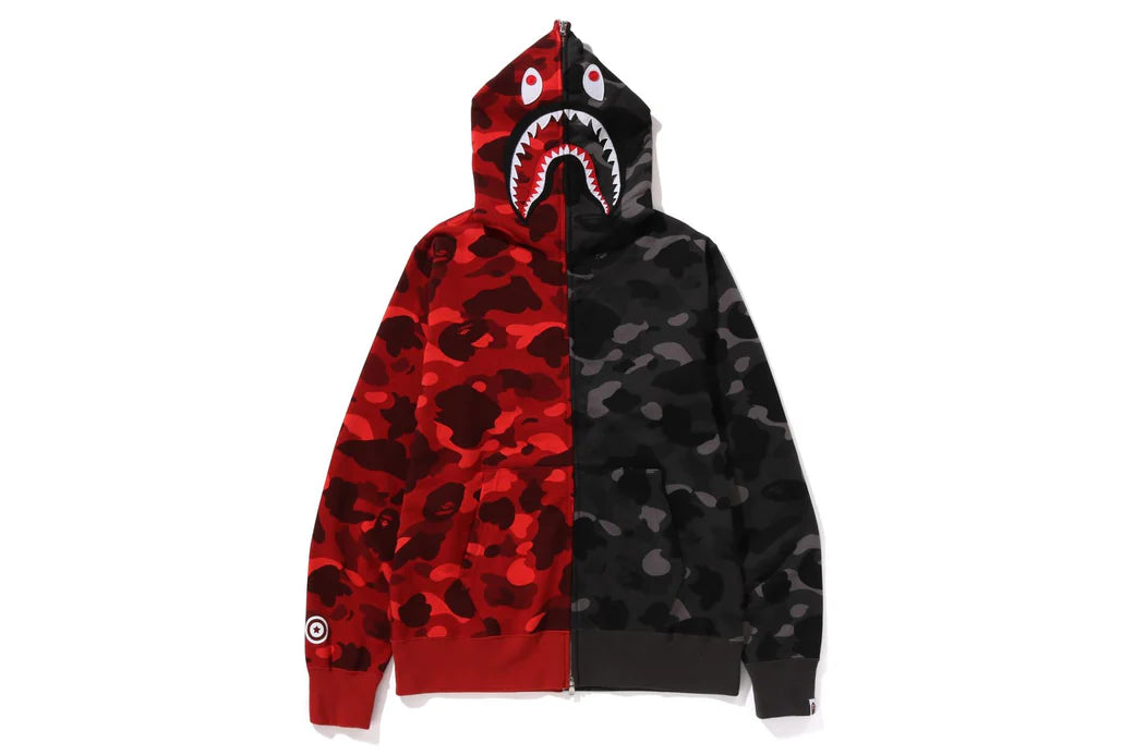 トップス COLOR CAMO SEPARATE SHARK FZ HOODIE BAPE Color Camo Separate Shark FZ Hoodie Black/Navy Men's