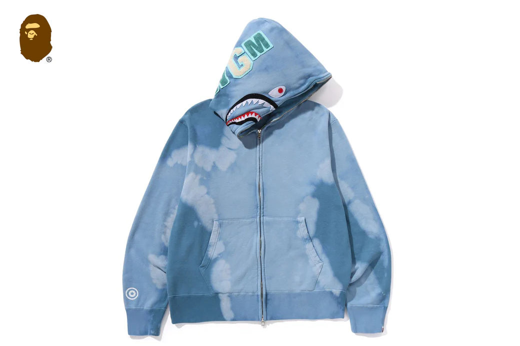HAND DYE SHARK FULL ZIP HOODIE