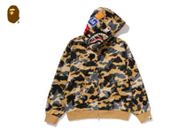 Load image into Gallery viewer, STA OVER PRINT 1ST CAMO MESH SHARK CROPPED FIT FULL ZIP HOODIE