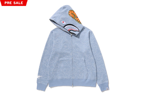 BAPE x OVO NEON 1ST CAMO JACQUARD SHARK HOODIE