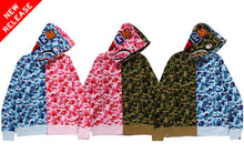 Load image into Gallery viewer, ABC CAMO SEPARATE SHARK FULL ZIP HOODIE