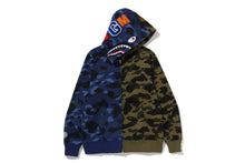 Load image into Gallery viewer, SPLIT CAMO SHARK FULL ZIP HOODIE