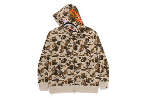 BAPE x DEF JAM CAMO SHARK RELAXED FIT FULL ZIP HOODIE