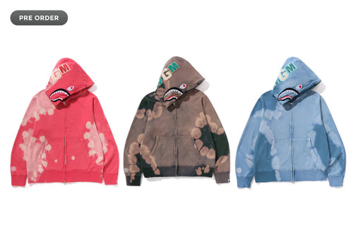 HAND DYE SHARK FULL ZIP HOODIE