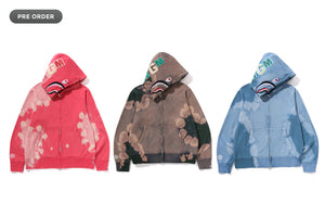 HAND DYE SHARK FULL ZIP HOODIE